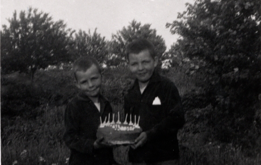 dale and dwight in orchard in 1953